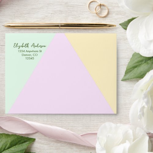 Muted Pastel Geometric Wedding Envelope