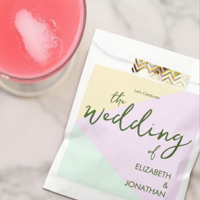 Muted Pastel Geometric Wedding Favor Bag (Creator Uploaded)