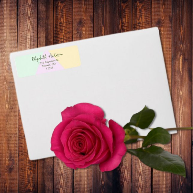 Muted Pastel Geometric Wedding Label (Creator Uploaded)