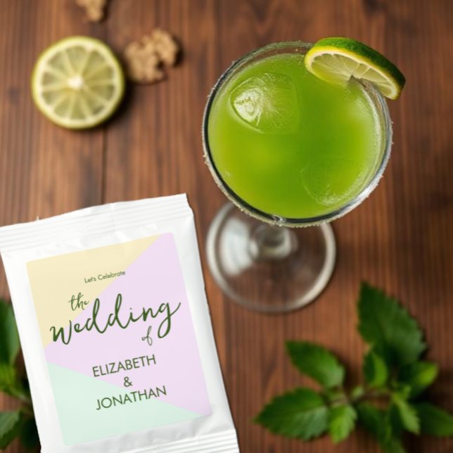 Muted Pastel Geometric Wedding Margarita Drink Mix (Creator Uploaded)