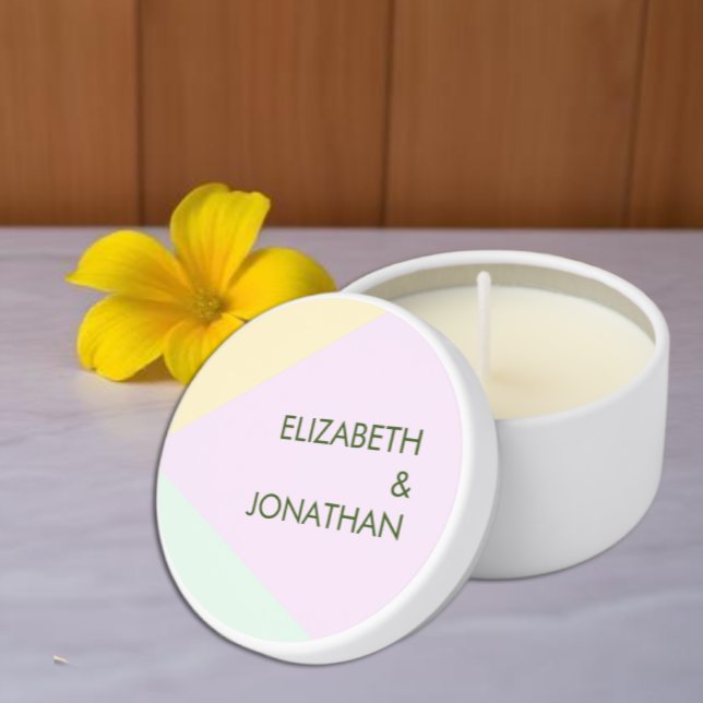 Muted Pastel Geometric Wedding Mini Candle Favors (Creator Uploaded)