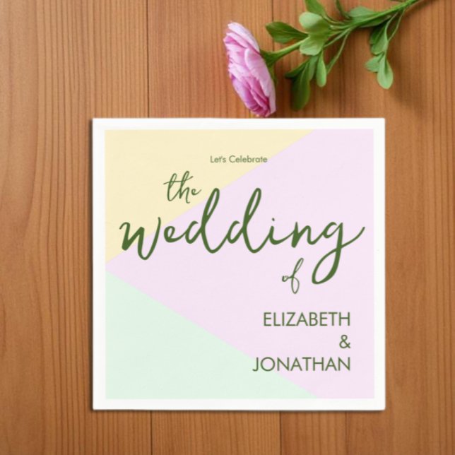 Muted Pastel Geometric Wedding Napkins (Creator Uploaded)