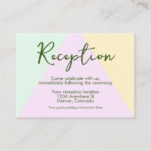 Muted Pastel Geometric Wedding Reception Enclosure Card