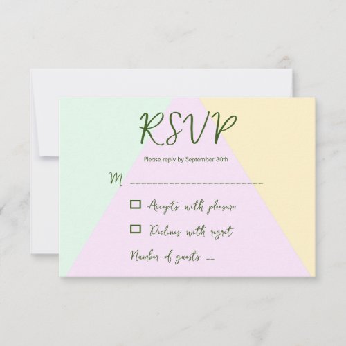 Muted Pastel Geometric Wedding RSVP Card