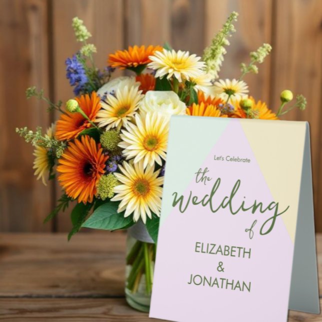 Muted Pastel Geometric Wedding Table Tent (Creator Uploaded)