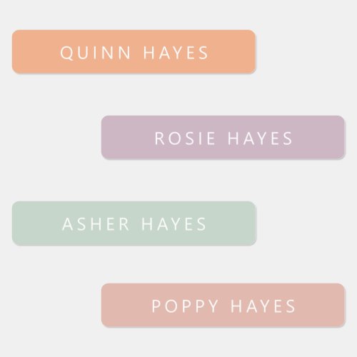 Muted Pastel Name Labels