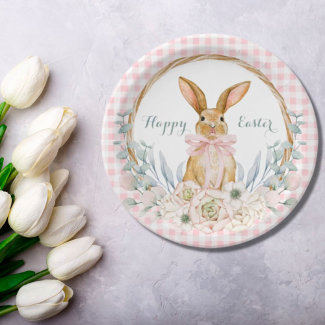 Muted Pastel Watercolor Floral Wreath Easter