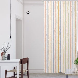Muted Pastel Watercolor Striped Minimal Modern Blackout Curtains