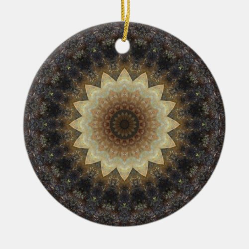 Muted Pastels Seashells Mandala Kaleidoscope Ceramic Ornament