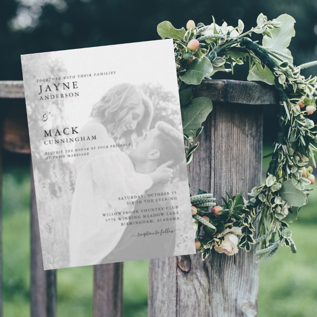 Muted Photo Together With our Families Wedding  Invitation (Creator Uploaded)