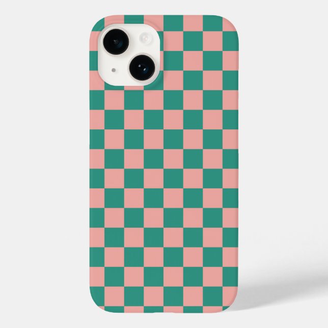 Muted pink and green checkerboard design  Case-Mate iPhone case (Back)