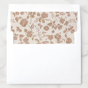 Muted Pink Beige Floral Vintage boho Envelope Liner