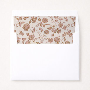 Muted Pink   Beige Floral Vintage   boho Envelope Liner