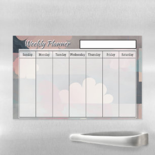 Muted pink daisies weekly planner magnetic dry erase sheet