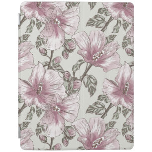 Muted Pink Hibiscus Flowers Pattern iPad Smart Cover