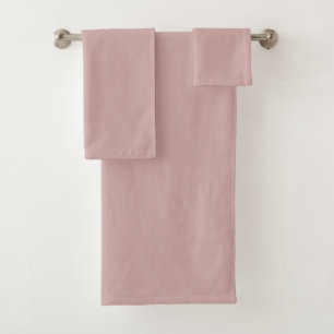 muted pink solid bath towel set