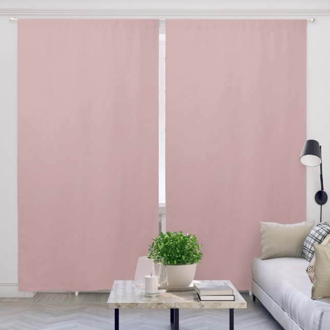 muted pink solid  blackout curtains (Living Room)