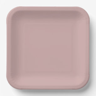 muted pink solid  paper plates
