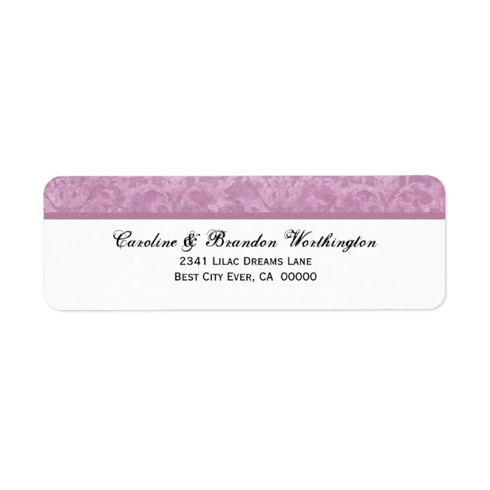 Muted Pink Traditional Damask Wedding Address Custom Return Address Label