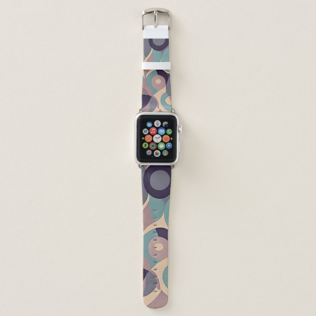 Muted purple and blue abstract waves  apple watch band (Front)