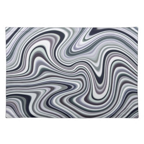 Muted Purple Blue Gray Wavy Zigzag Pattern Cloth Placemat