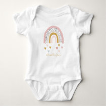 Muted Rainbow Baby Name Hearts Baby Bodysuit Muted Rainbow Baby Name Hearts Baby Bodysuit