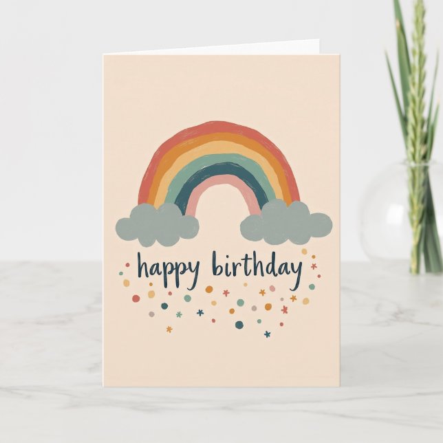 Muted Rainbow Birthday Card (Front)