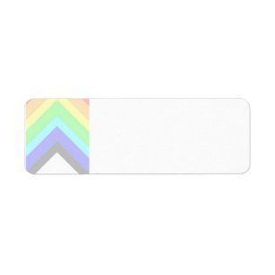 muted rainbow chevron label