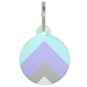 muted rainbow chevron pet tag