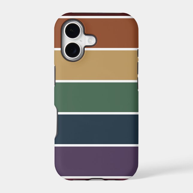 Muted Rainbow Color Blocks Iphone Case (Back)