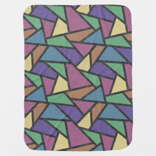 Muted rainbow colors mosaic pattern baby blanket
