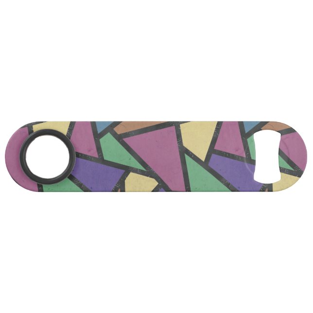 Muted rainbow colors mosaic pattern bar key (Front (Horizontal))
