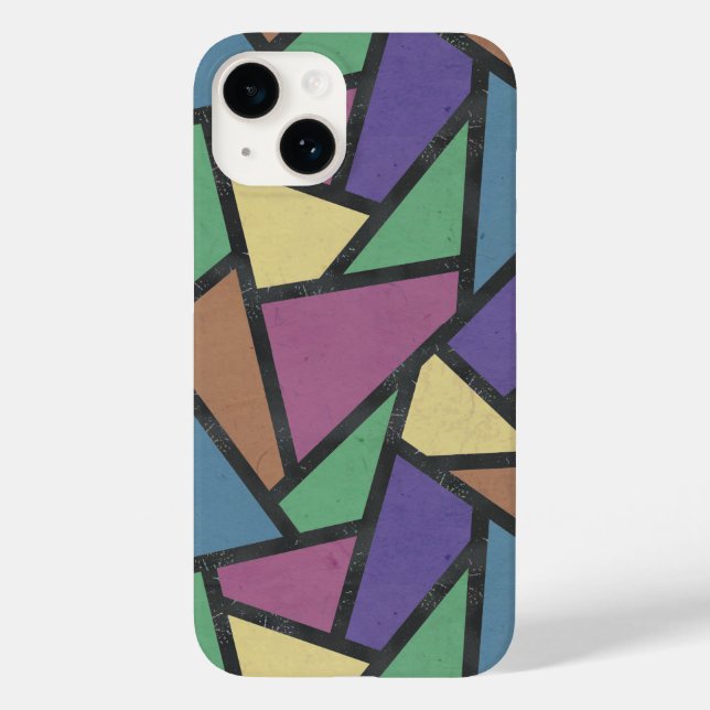 Muted rainbow colors mosaic pattern Case-Mate iPhone case (Back)