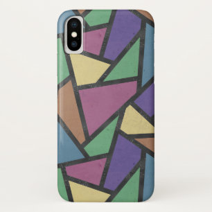 Muted rainbow colors mosaic pattern iPhone x case