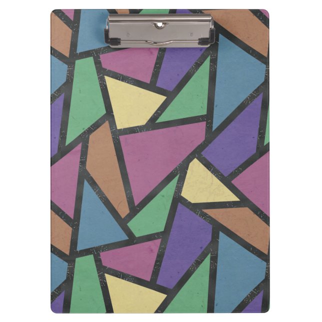Muted rainbow colors mosaic pattern clipboard (Front)