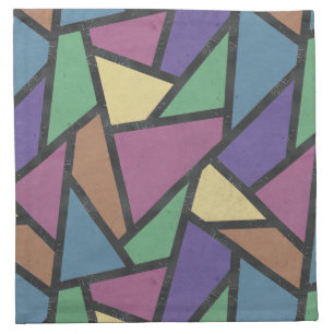 Muted rainbow colors mosaic pattern cloth napkin