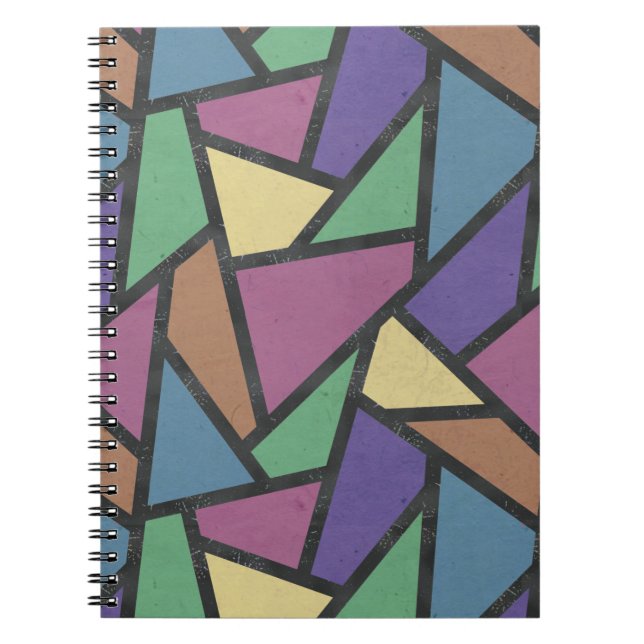 Muted rainbow colors mosaic pattern notebook (Front)