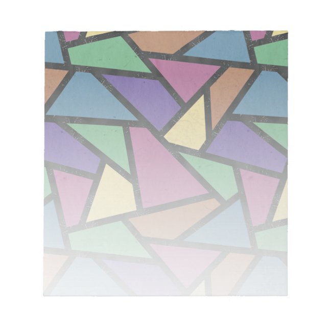 Muted rainbow colors mosaic pattern notepad (Front)