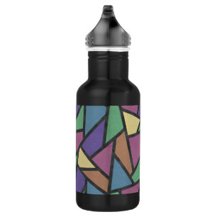 Muted rainbow colors mosaic pattern stainless steel water bottle