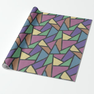 Muted rainbow colors mosaic pattern wrapping paper