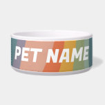 Muted  Rainbow Customized Dog Pet Water Food<br><div class="desc">Add your pet's name,  your own text or leave it blank! Check my shop for more designs or let me know if you'd like something custom.</div>