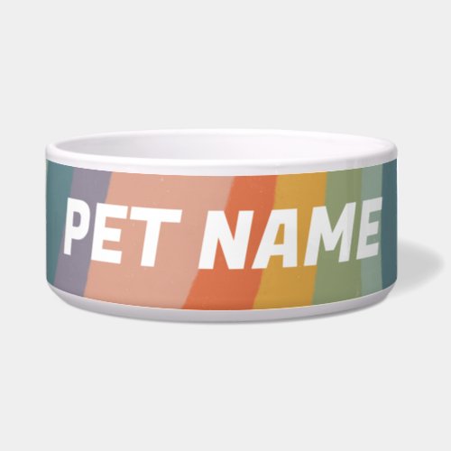 Muted  Rainbow Customized Dog Pet Water Food Bowl