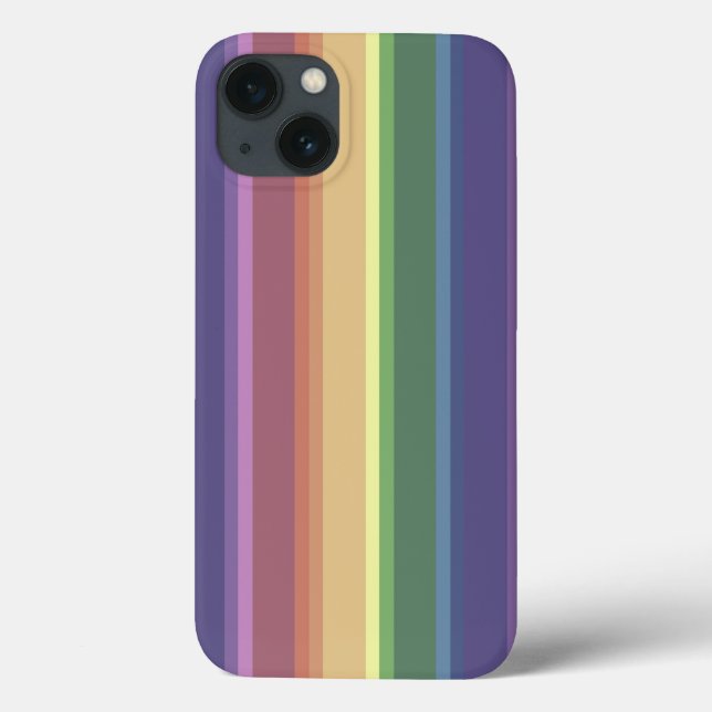 Muted rainbow stripes Case-Mate iPhone case (Back)