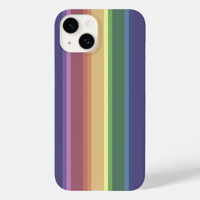 Muted rainbow stripes Case-Mate iPhone case (Back)