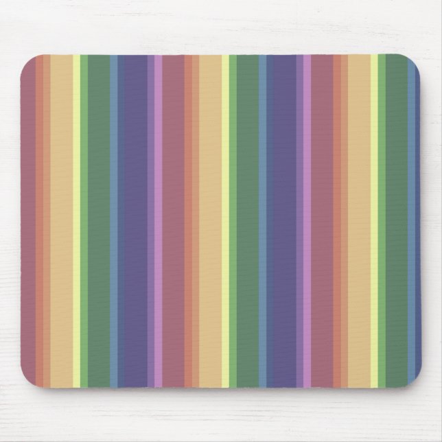 Muted rainbow stripes mouse pad (Front)