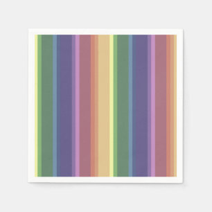 Muted rainbow stripes napkins