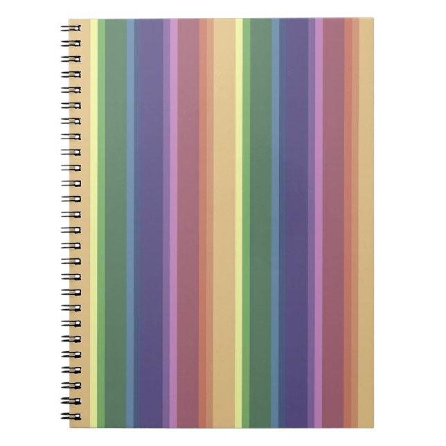 Muted rainbow stripes notebook (Front)