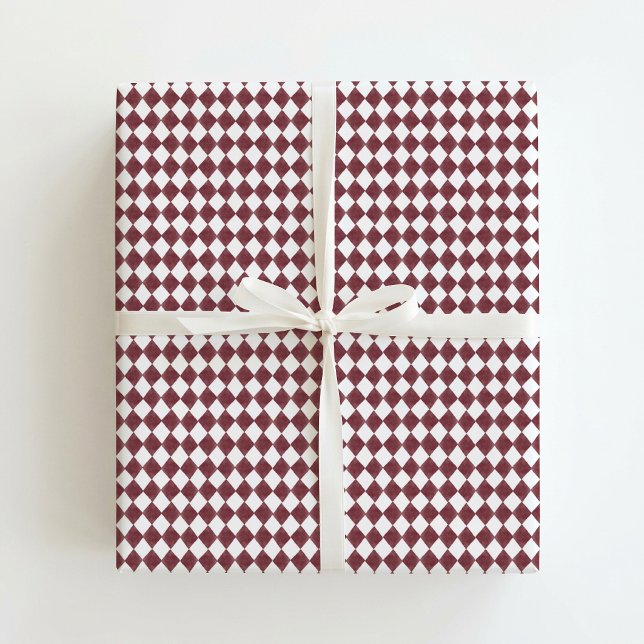 Muted Red Diamond Pattern Wrapping Paper (Creator Uploaded)