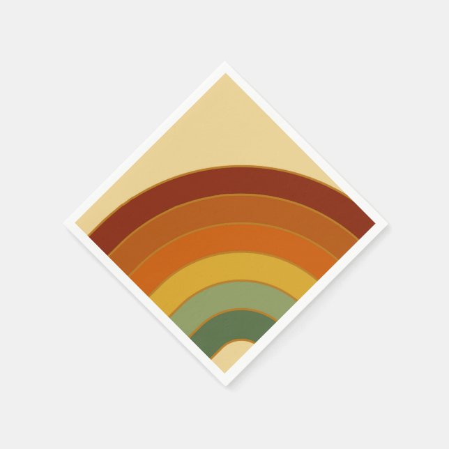 Muted Retro Layered Rainbow  Napkins (Corner)