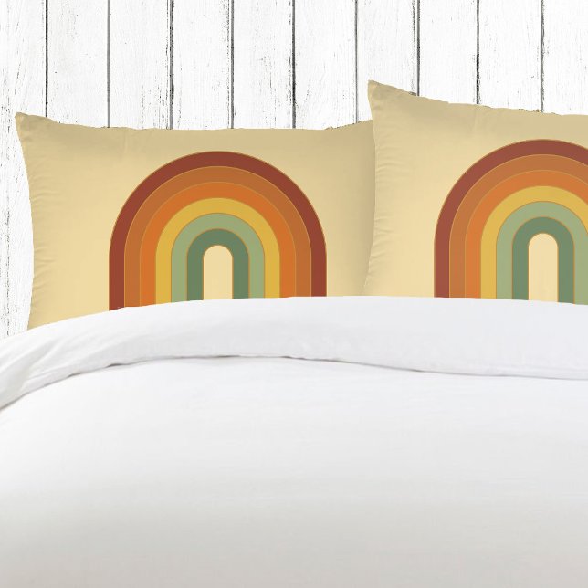 Muted Retro Seventies Rainbow Summer Pillow Case (Creator Uploaded)